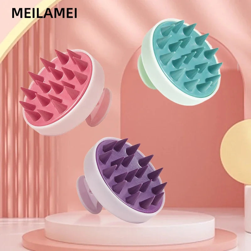 2-in-1 Silicone Scalp Massager & Shampoo Brush - Painless Hair Growth Stimulator for Shower, Gentle Head Spa Tool