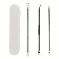 3pcs Pimple Popper Tool, Stainless Steel Pimple Extractor, Blackhead Tweezers, Comedones Extractor Acne Removal Kit for Blemish,