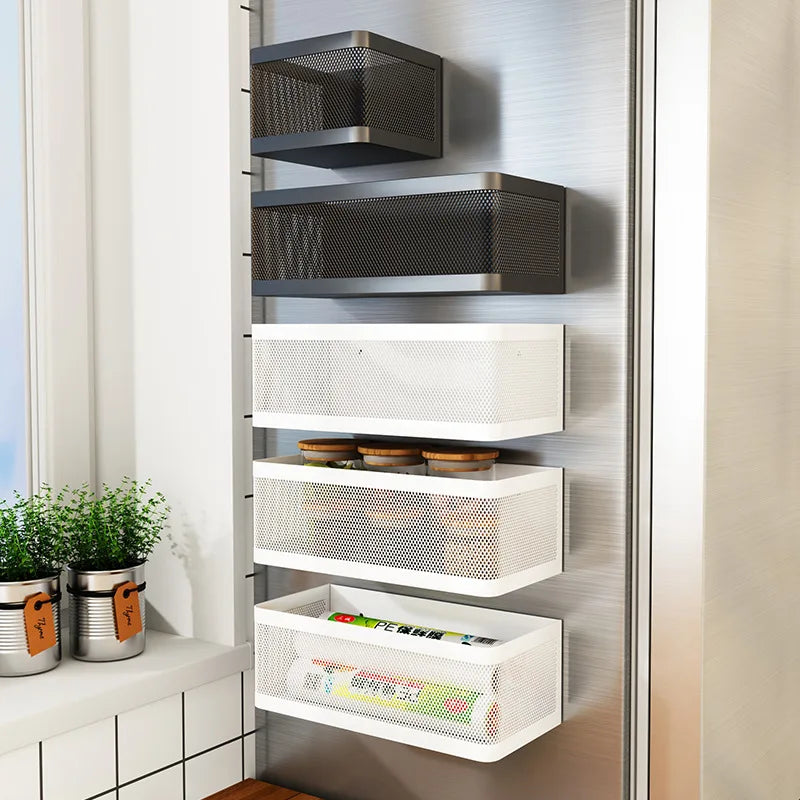 Magnetic Spice Rack, Easy To Install on The Side of Refrigerator/Space Saving Kitchen Organization Shelf Organizer for Cabinet