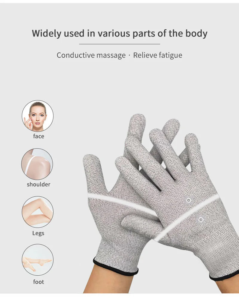 Microcurrent Facial Gloves - Silver Fiber Anti-Aging Gloves for Face Lifting, Wrinkle Reduction, Puffiness Relief, Collagen Stim