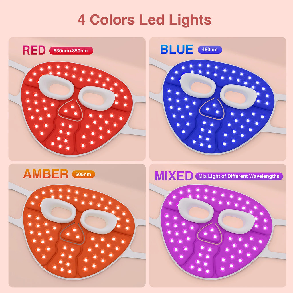 Hello Face Beauty LED Mask Infrared Red Light Wrinkle Reduction Blue Light Acne Treatment 3000mAh Rechargeable Skin Care Device