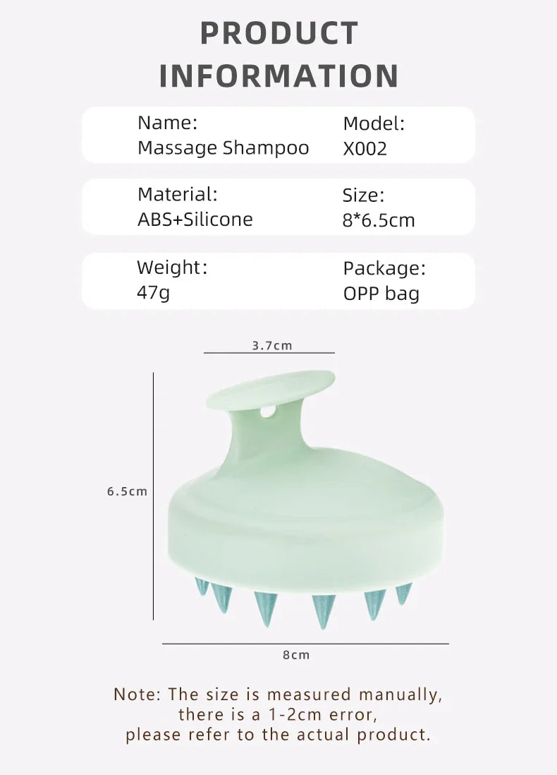 2-in-1 Silicone Scalp Massager & Shampoo Brush - Painless Hair Growth Stimulator for Shower, Gentle Head Spa Tool