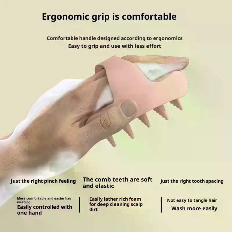 Shampoo Brush Head Scalp Massage Comb With Handle Hair Washing Comb Body Massage Brush Bath Shower Brush Salon Hairdressing Tool