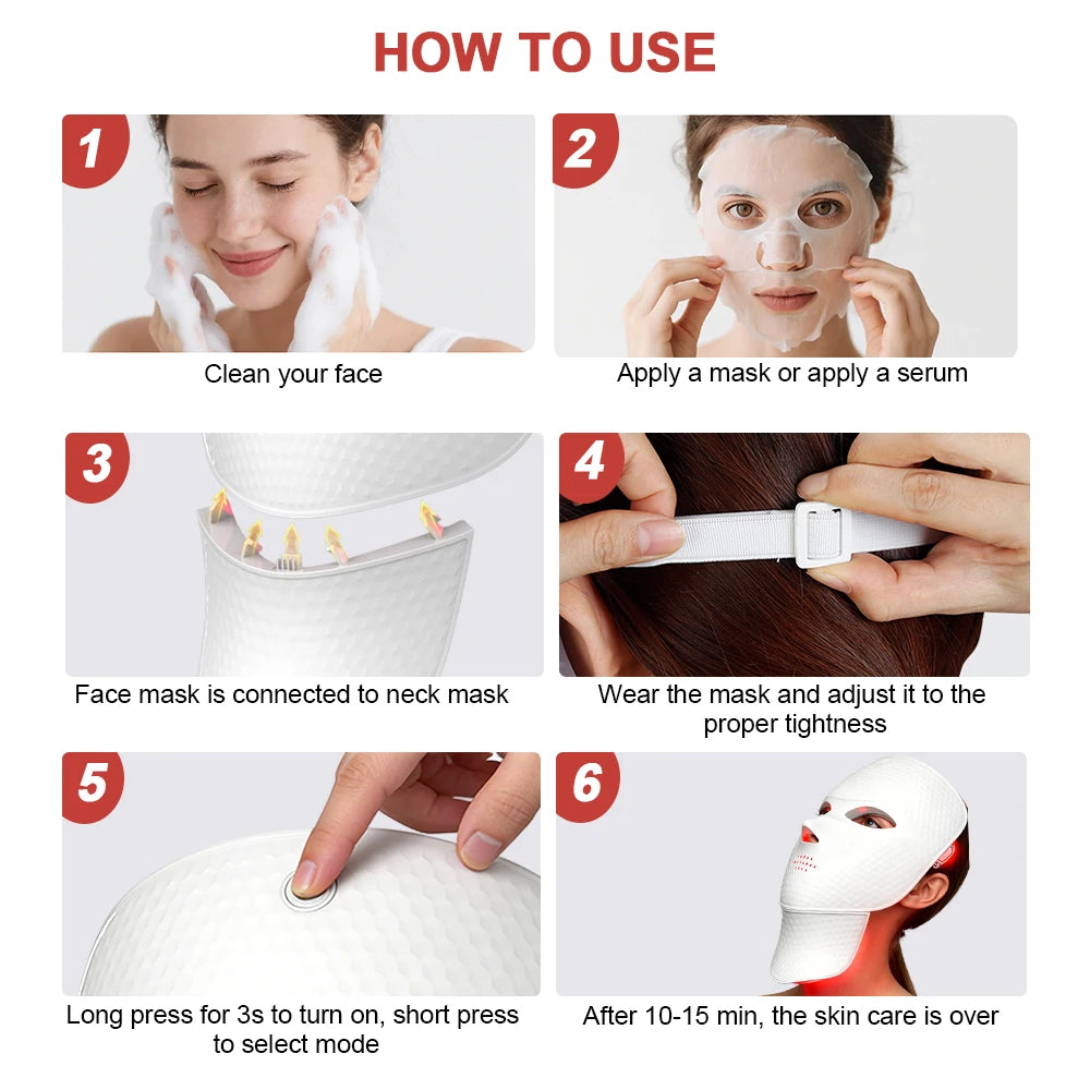 7 Colors LED Face Mask Facial LED Mask Skin Care Facial Spa Home Use Beauty Machine