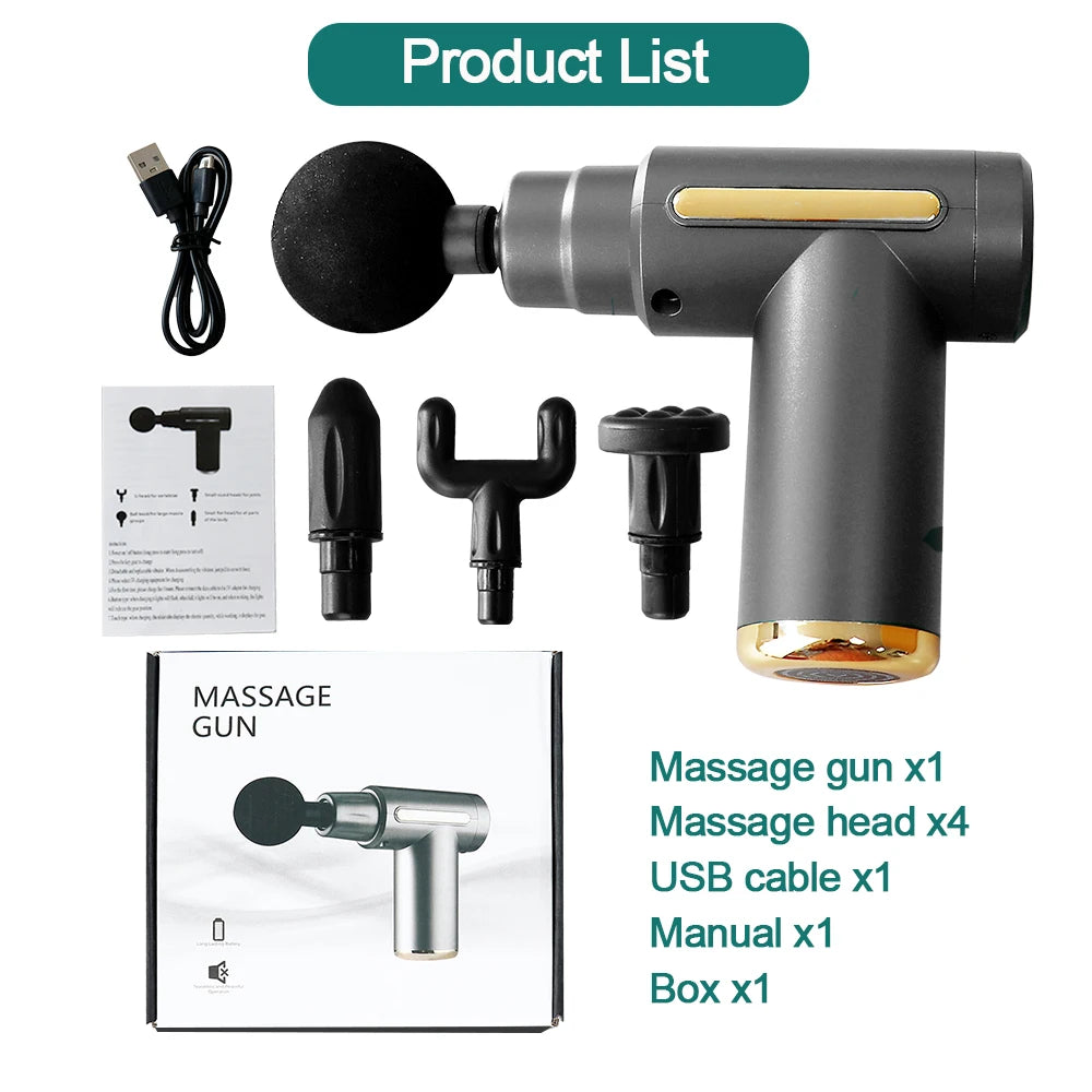 Professional Massage Gun Electric Shock Muscle Relaxation Vibration Fitness Massager For Body Neck Home Travel Fascia Gun Device