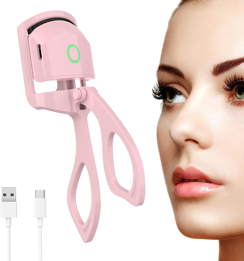Mini Electric Heated Eyelash Curler USB Rechargeable Styling Eyelash Long Lasting Natural Eyelash Curl Beauty & Makeup Tools