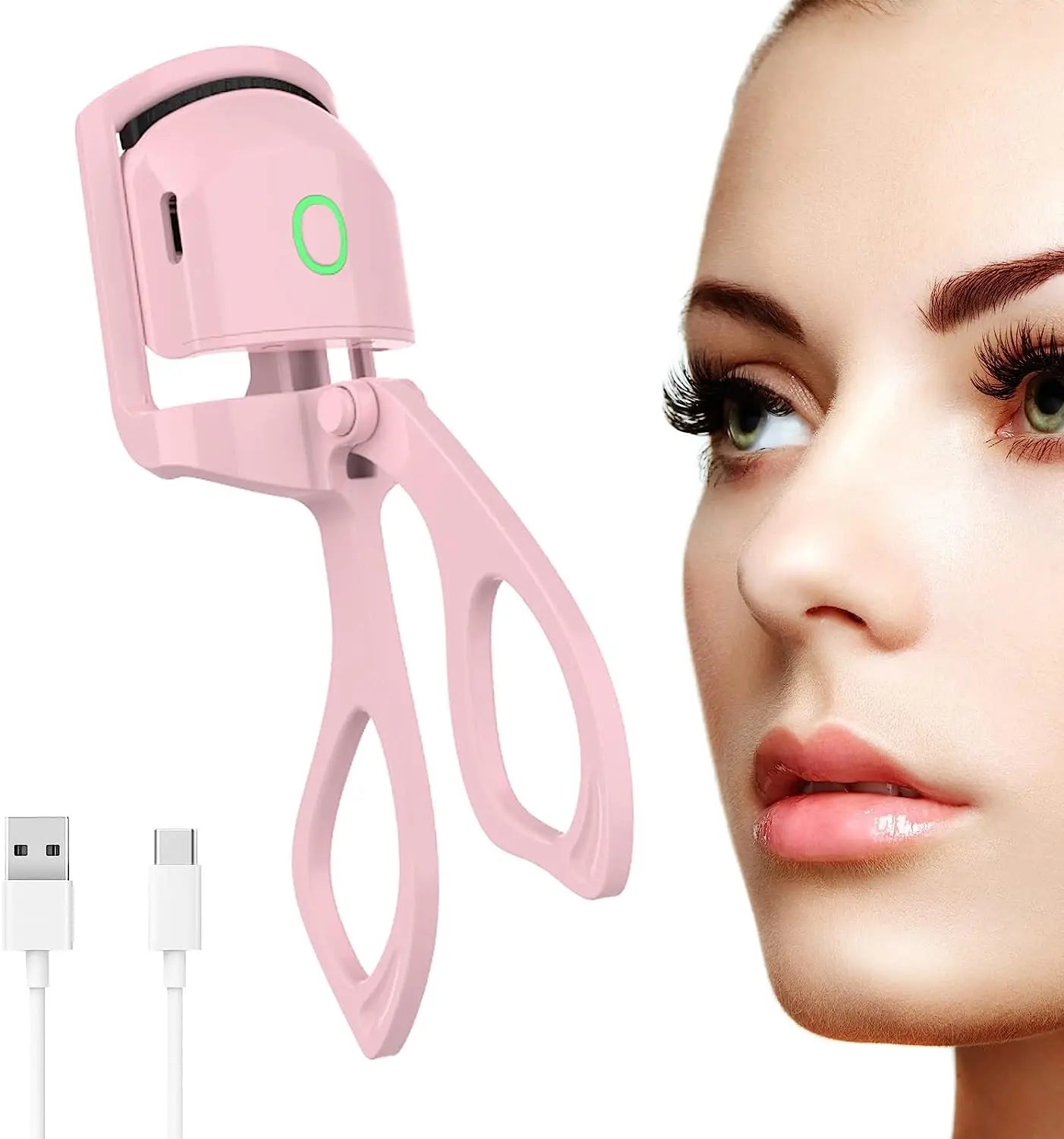 Mini Electric Heated Eyelash Curler USB Rechargeable Styling Eyelash Long Lasting Natural Eyelash Curl Beauty & Makeup Tools