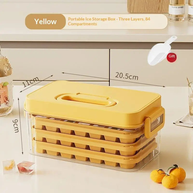 84-Cube Ice Cube Tray with Lid | Large Capacity Ice Maker Mold | Food-Safe Materials for , Cocktails