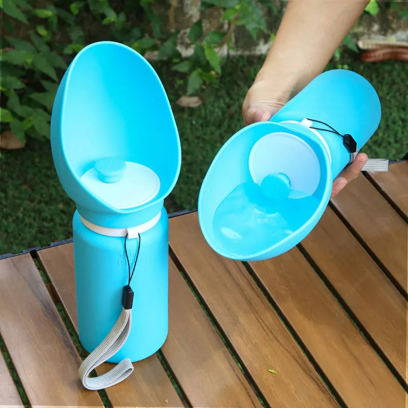 Pet Travel Water Bottle: Collapsible Dog Water Dispenser with Drinking Tray - Portable Leak-Proof Outdoor Hydration Solution