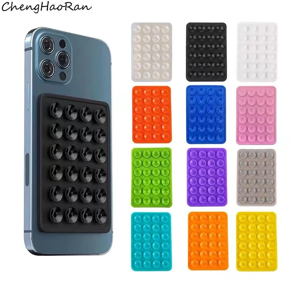Silicone Suction Phone Holder Mat Multifunctional Suction Cup Wall Stand Square Anti-Slip Single-Sided Case Mount Back Sticker