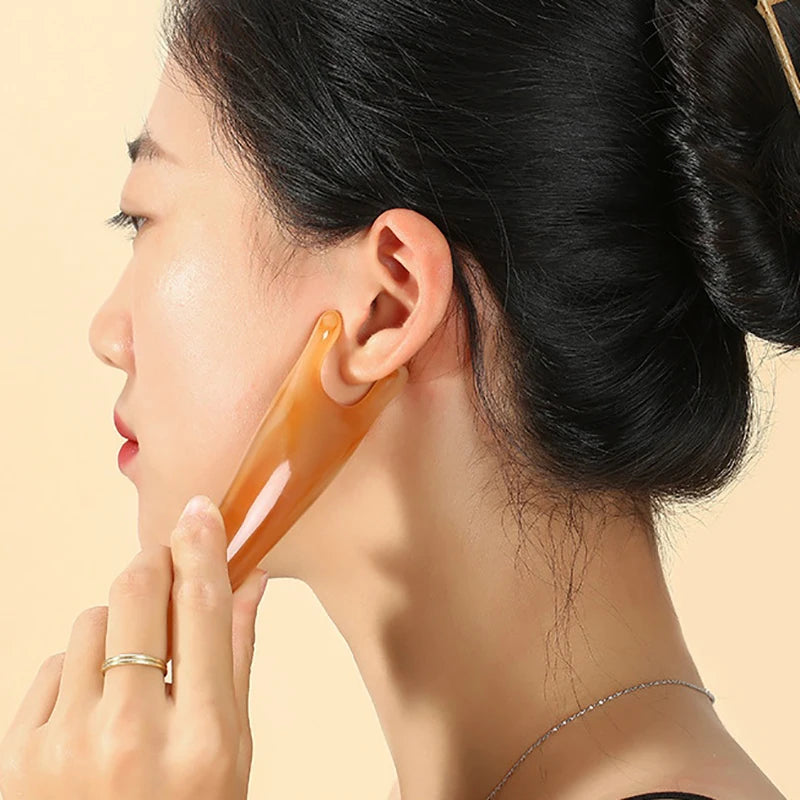 〔San〕 Resin Face Lifting Scraping Massage Nose Lifting Massage Y-shape Guasha Massage Reduce Puffiness Meridians Tool