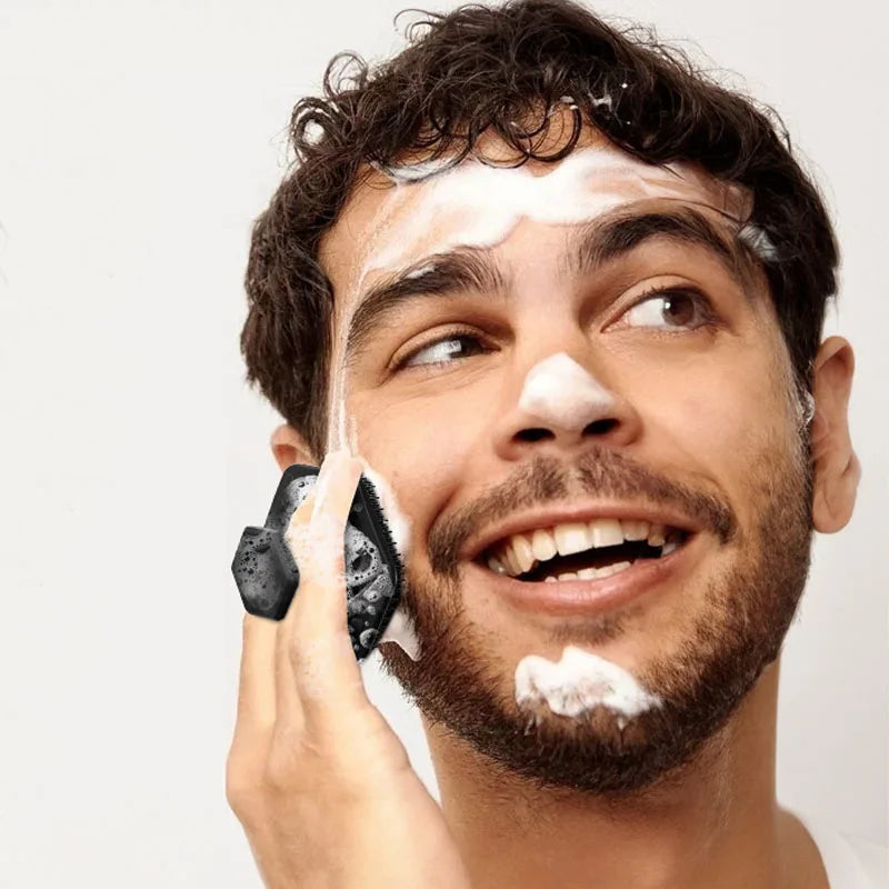 Alwafore Facial Cleaning Brush Scrubber Silicone Miniature Face Deep Clean Shave Massage Face Scrub Brush Face Cleaner For Men