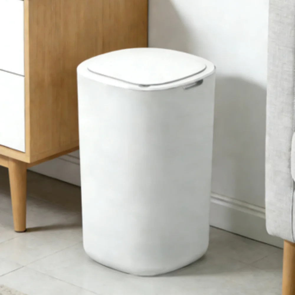 Smart Sensing Trash Can Automatic White Trash Can Kitchen Bathroom Waterproof 12L Electric Trash Can