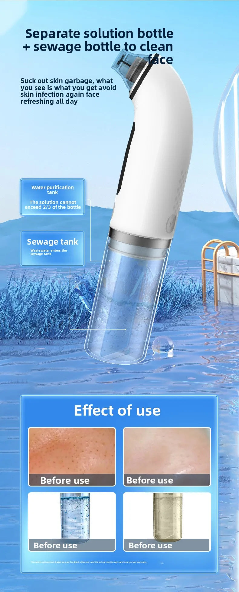 Pore Vacuum Blackhead Remover Women and Men Facial Cleaning Beauty Equipment Facial Pore Cleaning Oxygen Injection Instrument