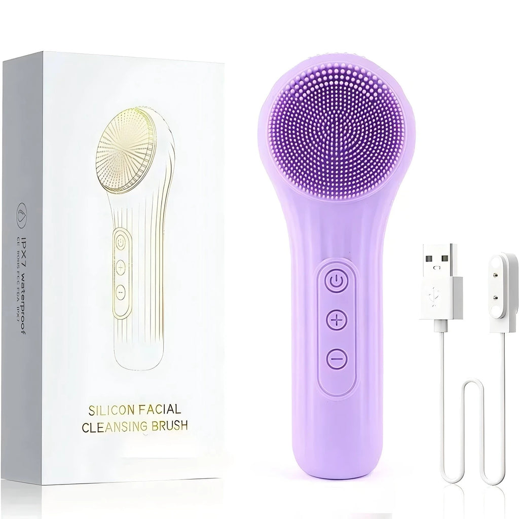 Sonic Waterproof Facial Cleansing Brush Rechargeable Scrubber Exfoliating Vibrating Deep Clean Face Cleaner Skin Care Tool
