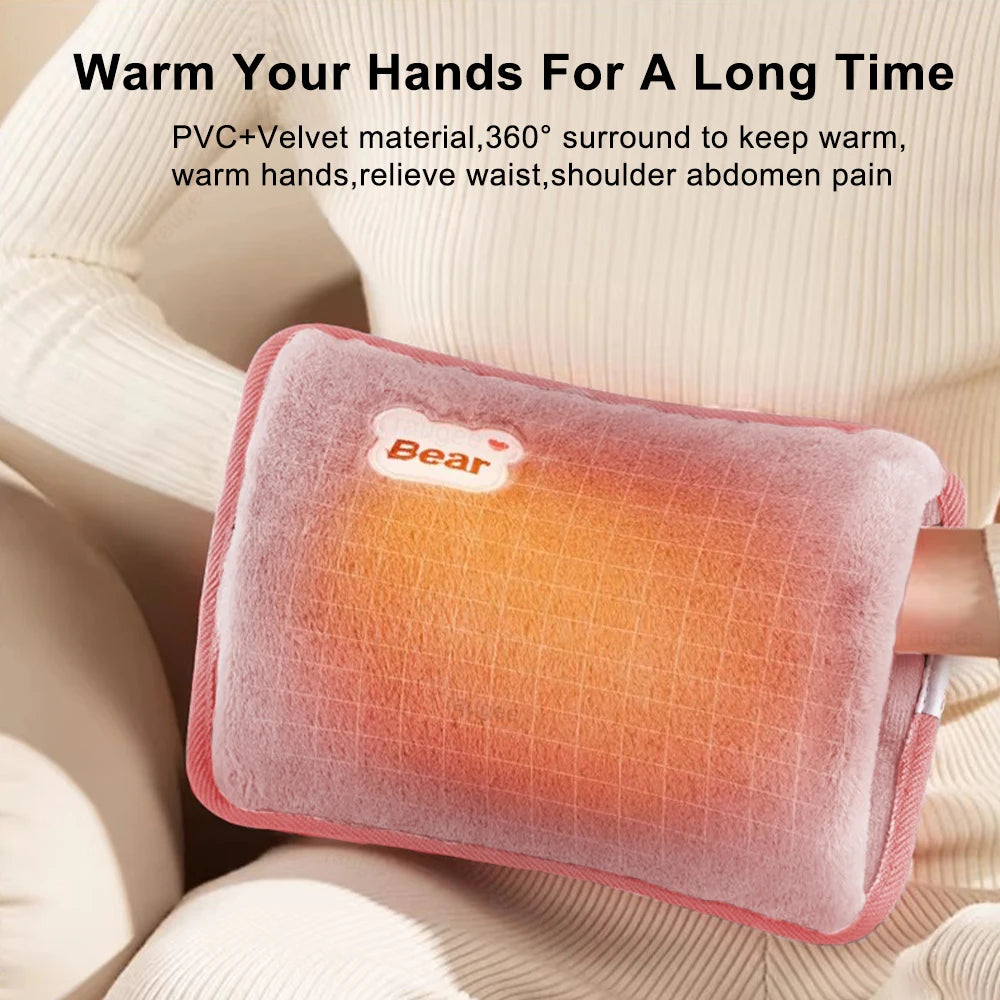 Hand Warmer Electric Hot Water Bag Soft Hand Heater Fast Heating Warm Water Bag Winter Rechargeable Warm Hand Bag Hands Warmer