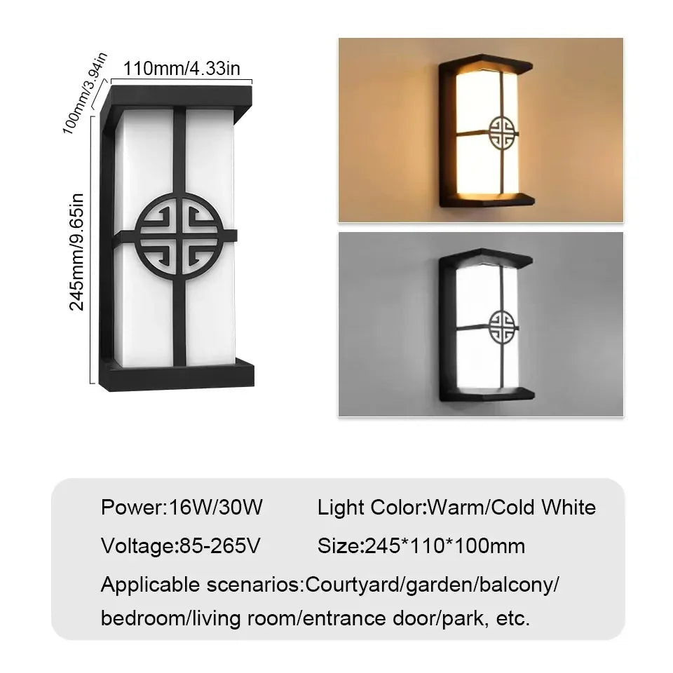 Motion Sensor LED Wall Light 16W Indoor&Outdoor Waterproof IP66 Porch Wall Lamp Home Sconce Decoration Lighting