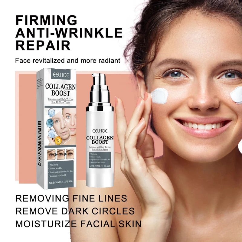 Collagen Booster Face Cream Moisturizing Firming Fade Fine Lines Face Brightening Collagen Booster Hyaluronic Acid Skin care