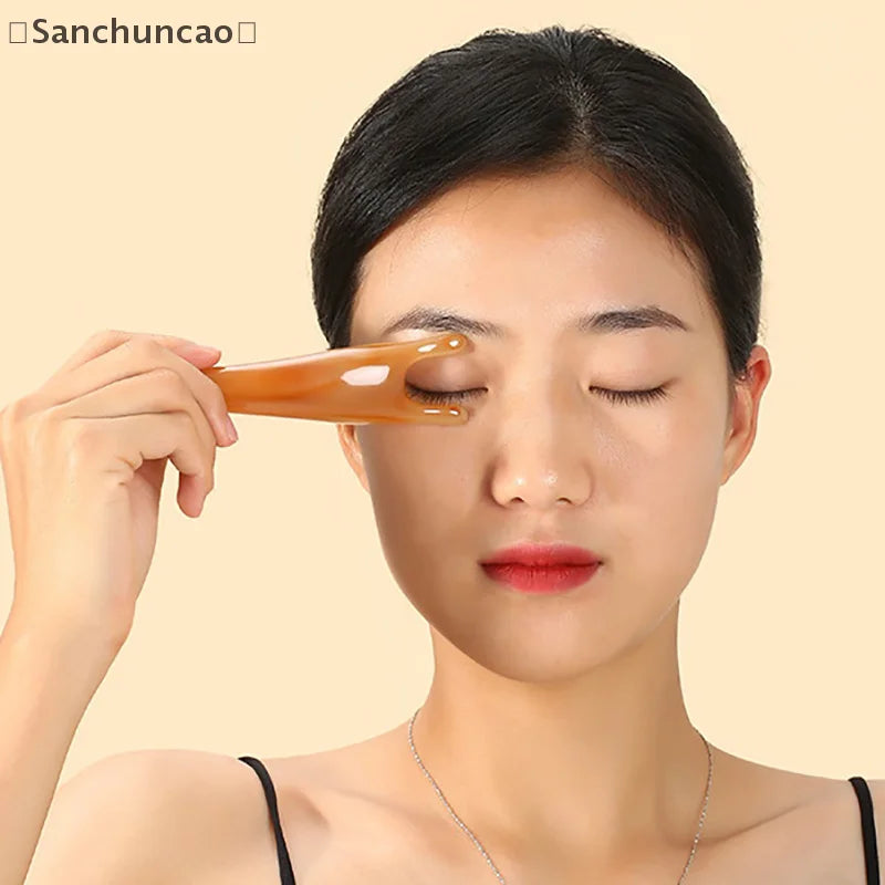 〔San〕 Resin Face Lifting Scraping Massage Nose Lifting Massage Y-shape Guasha Massage Reduce Puffiness Meridians Tool