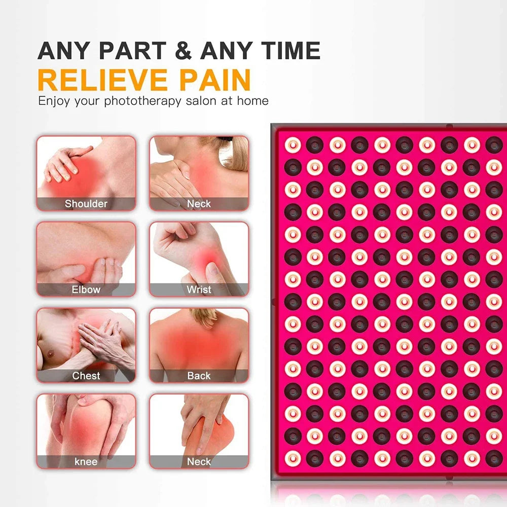NEW LED Light Therapy Panel 45W Body Pain Relief Treatment 660nm 850nm Near Infrared Full Body Face Anti Aging Red Grow Light