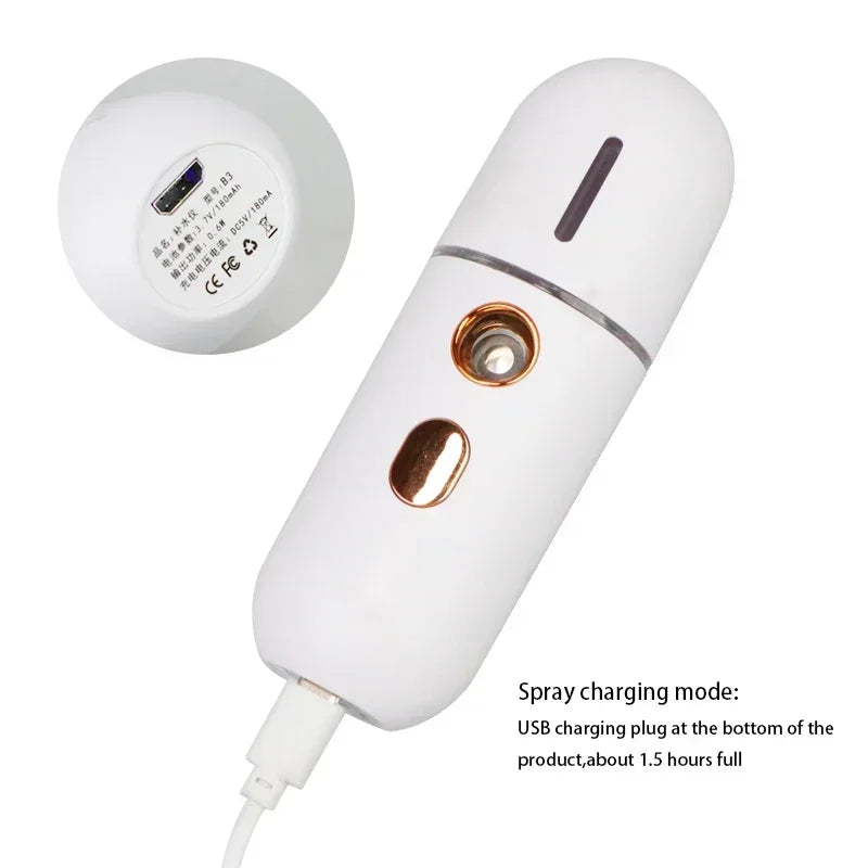 Facial Steamer Device Beauty Spray Hydrating Apparatus  Rechargeable Mini Portable Humidifier