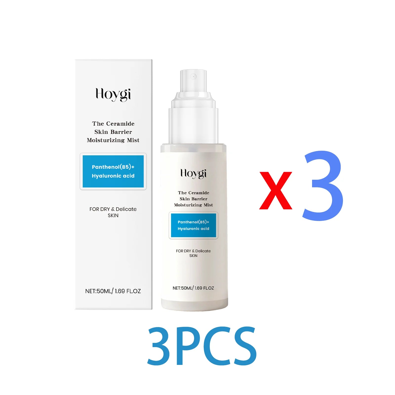 Hyaluronic Acid Facial Spray Hydrating Mist for Dry Skin Ceramide Oil Control Soothing Face Portable Skincare Instant Refresh