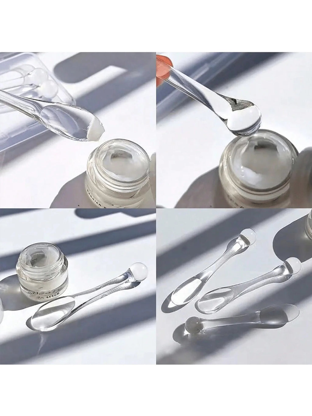 Face Cream Scoop, Eye Roller Massage Stick, DIY Multifunctional Eye Cream Mask Spoon, Dispensing Scoop, Transparent Mask Stick