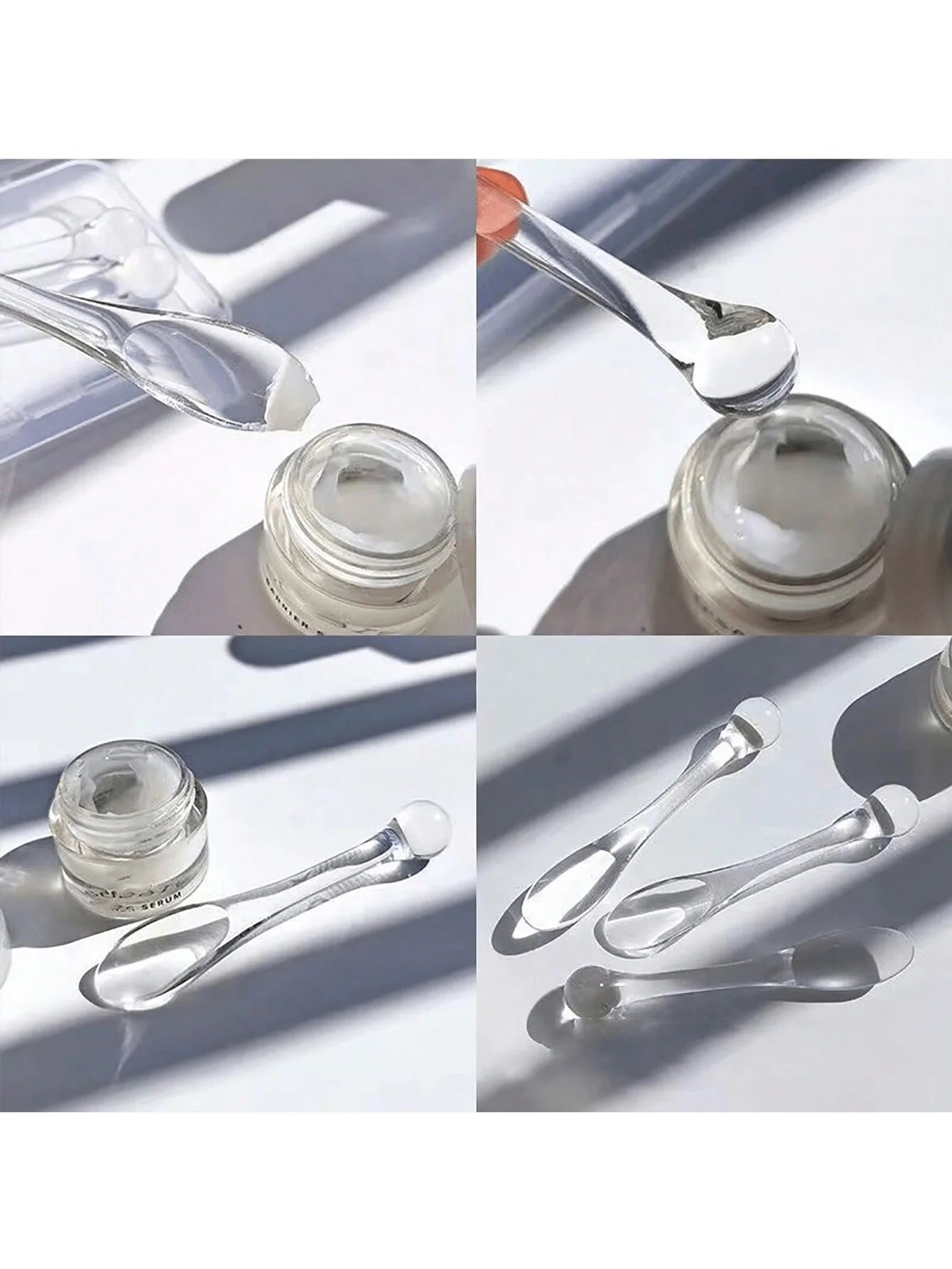 Face Cream Scoop, Eye Roller Massage Stick, DIY Multifunctional Eye Cream Mask Spoon, Dispensing Scoop, Transparent Mask Stick