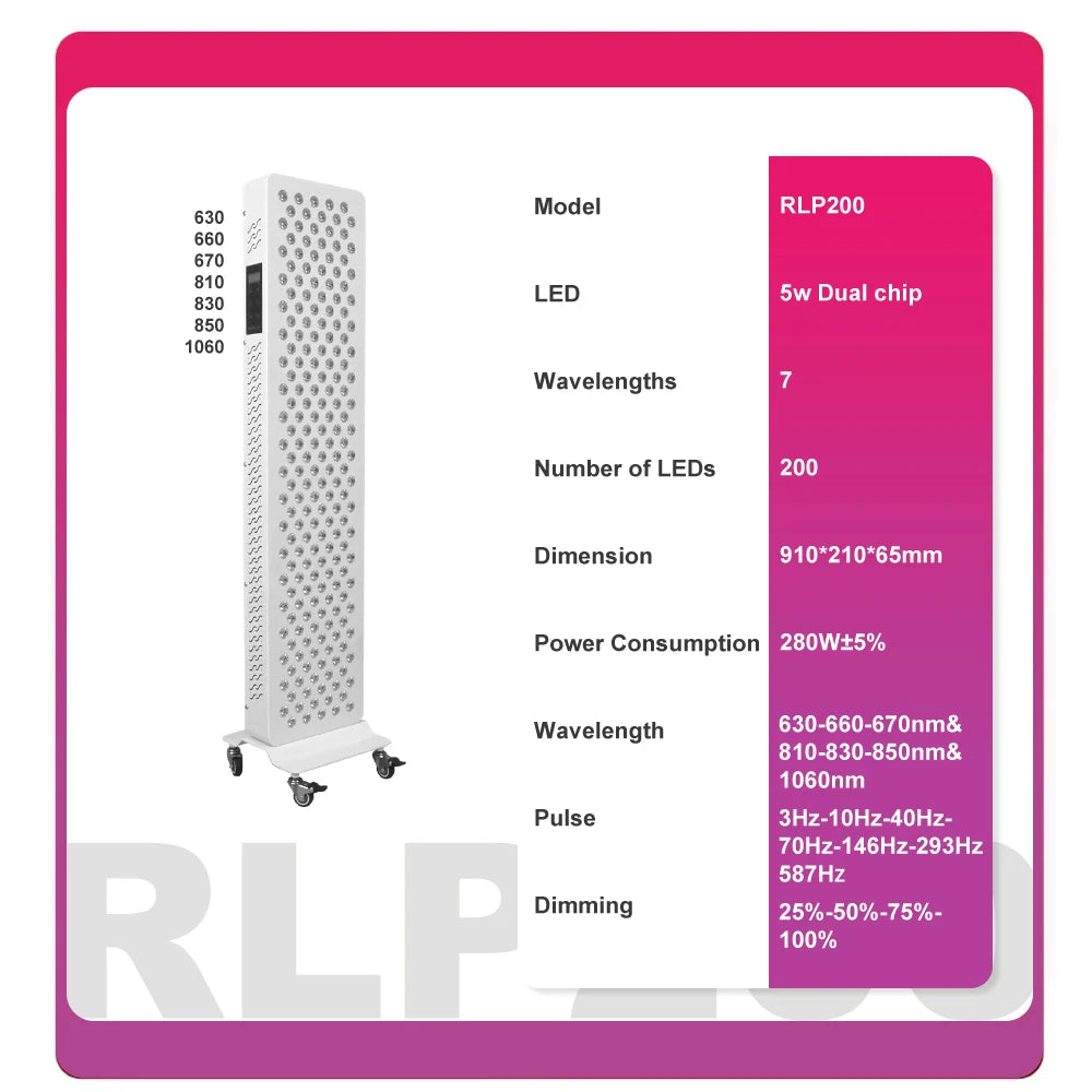 Red Light Therapy 1000W 630 660 670 810 830 850 1060nm Led Full Body Pain Relieve Infrared Light Therapy for Home Use