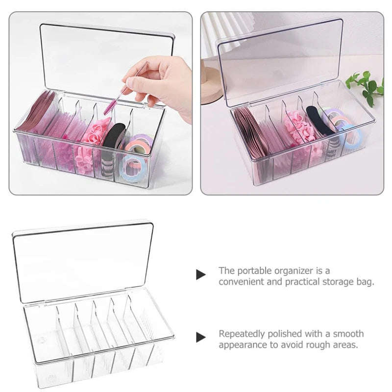 Eyelash Storage Box with Lid Desktop Cosmetics Organization Tool Acrylic Transparent Case Holder Exclusively For Makeup Supplies