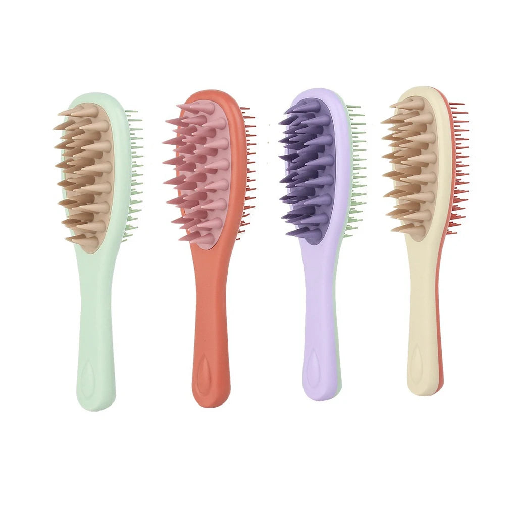 Scalp Massage Shampoo Brush Soft Bristle Hair Washing Comb Anti-Slip Handle Wet Dry Use for Exfoliating Dandruff Scalp Care Tool