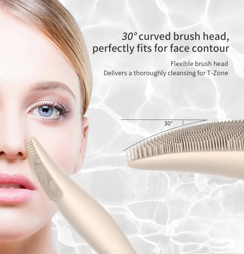 Sonic Electric Face Cleansing Brush Soft Silicone Facial Scrubber Rechargeable Skin Care Device For Deep Pore Clean Massager