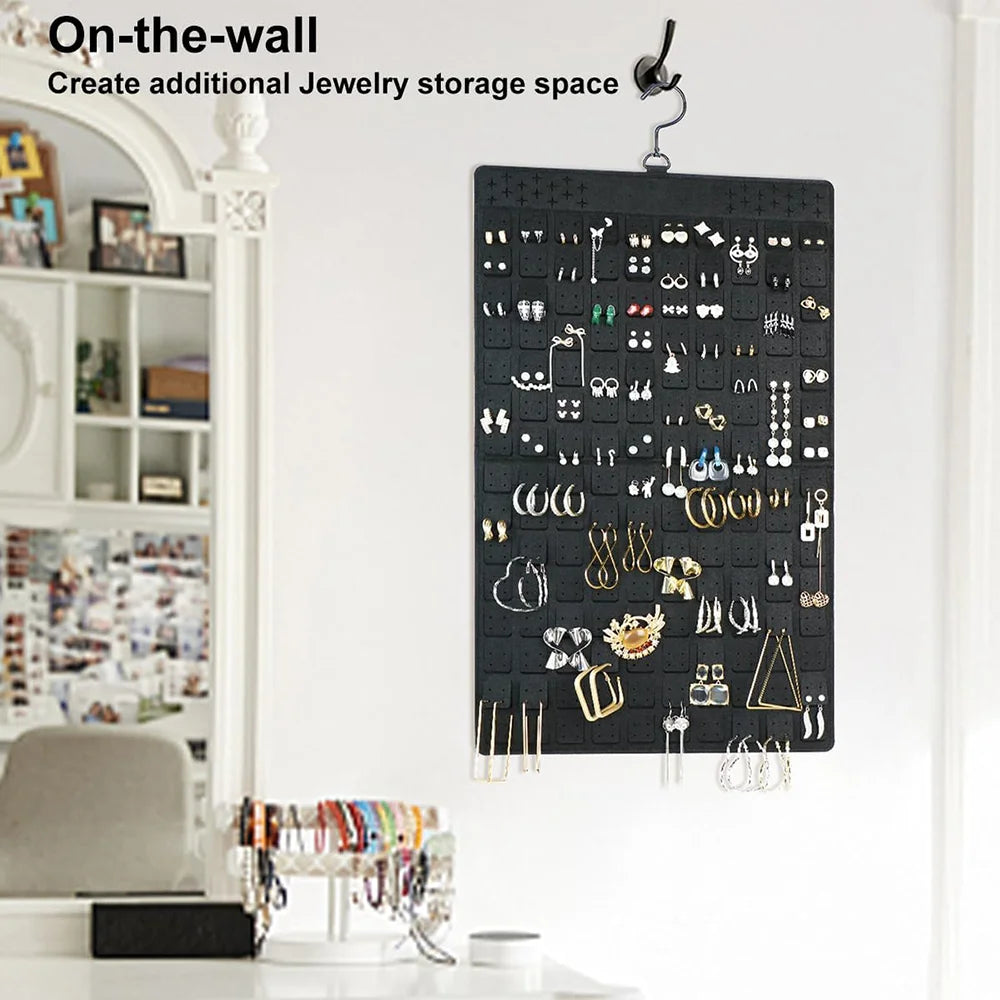 Jewelry Holder Organizer, Hanging Jewelry Organizer Dual-Sided Earring Organizer Display for 300 Pairs of Earrings and Necklace