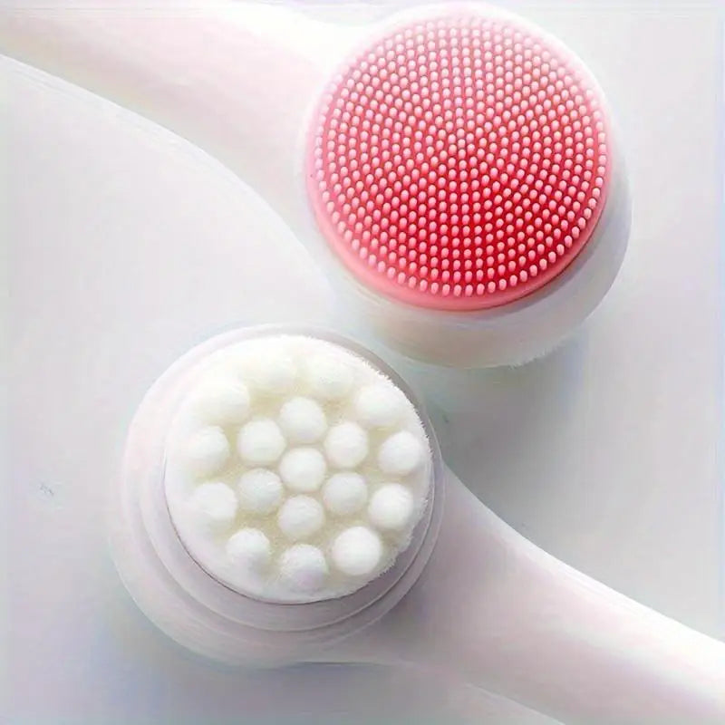 Silicone Facial Cleansing Brush, Double-Sided Deep Clean & Exfoliating Face Scrubber for Glowing Skin, Skin Care Tool