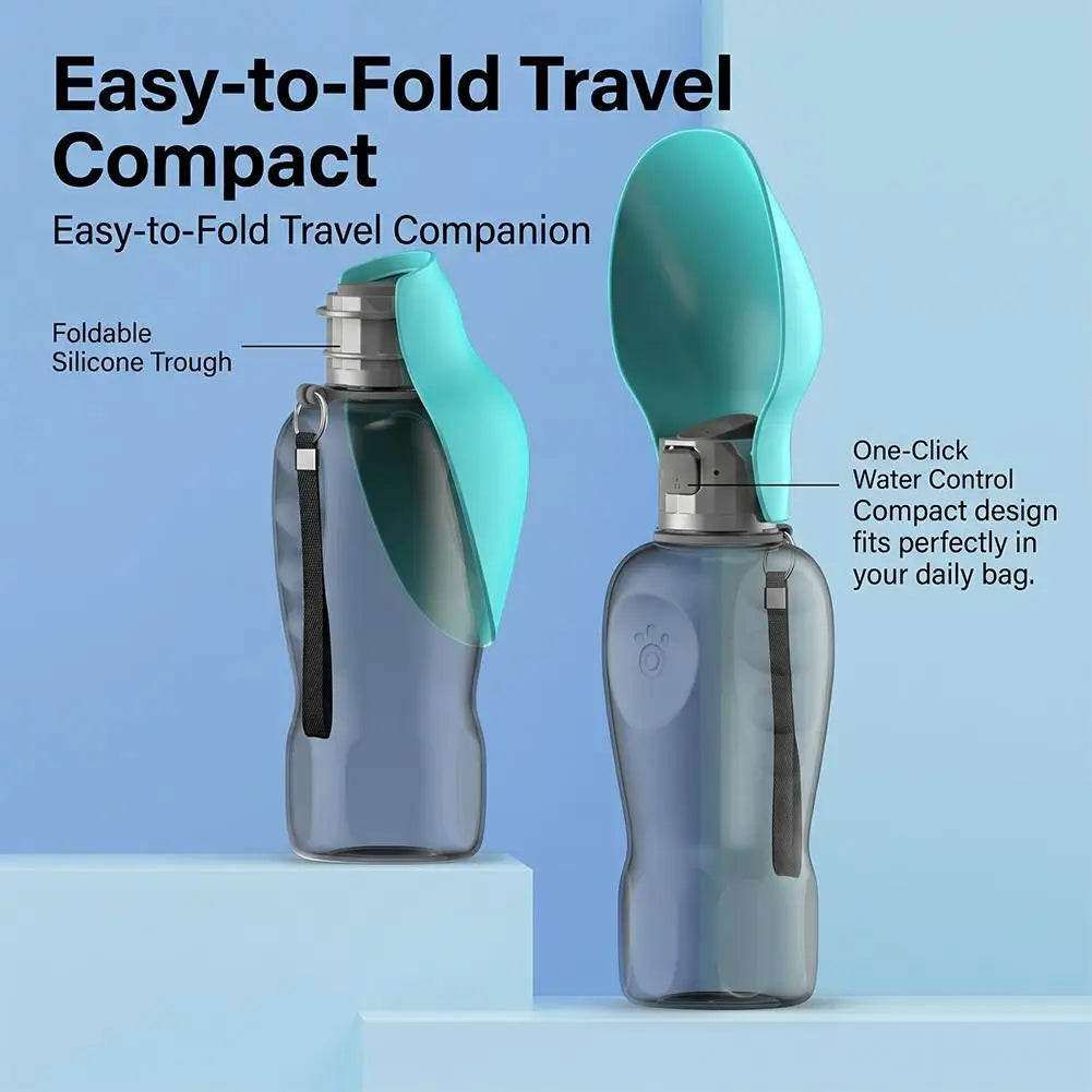 Portable Dog Water Bottle Pet Travel Collapsible Bowl Outdoor Hiking Large Capacity Puppy Kitten Drinking Dispenser Leakproof Bo