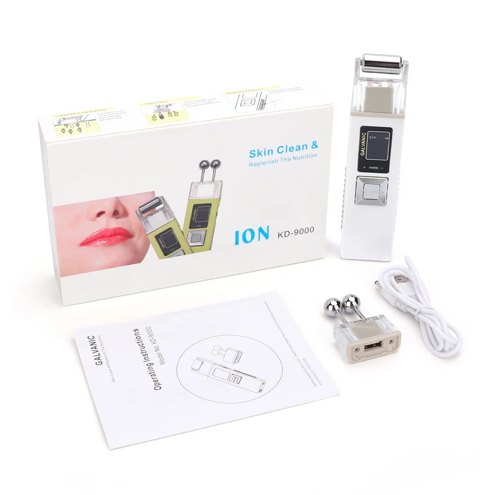 Microcurrent & Ion Facial Cleansing Device Pore Minimizer Skin Care Tool Home Use Beauty Instrument for Deep Cleansing