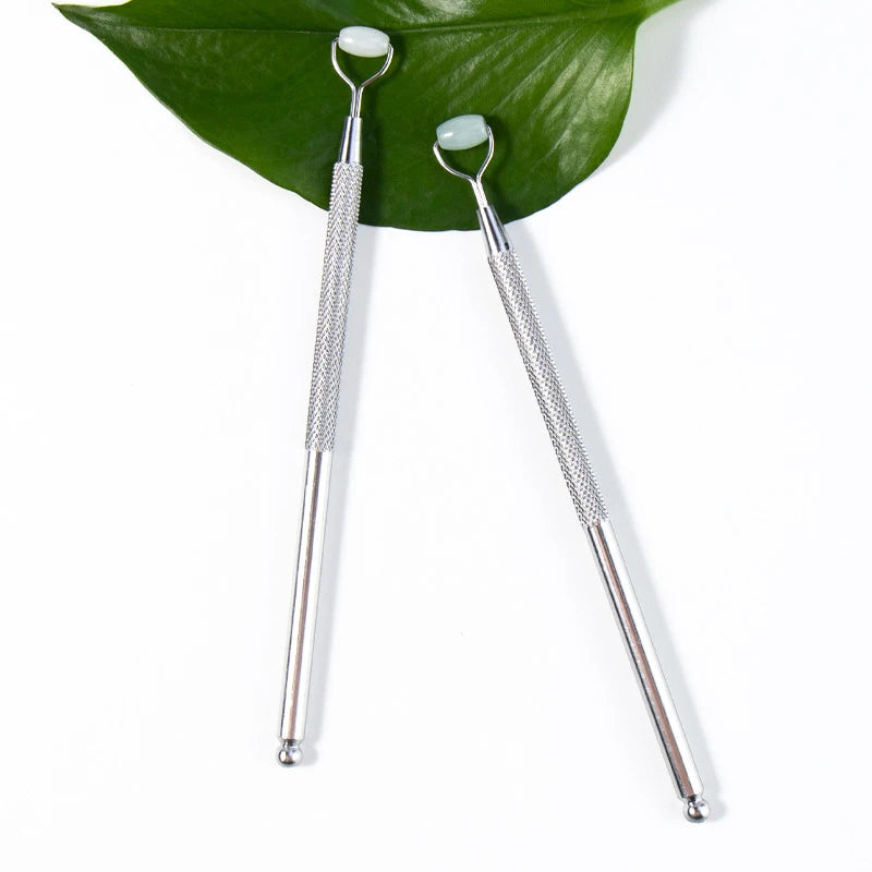 Eye Anti Wrinkle Natural Jade Roller Guasha Skin Scraper Facial Set Stone Firming Face Anti-Aging Puffy Eyes Massager