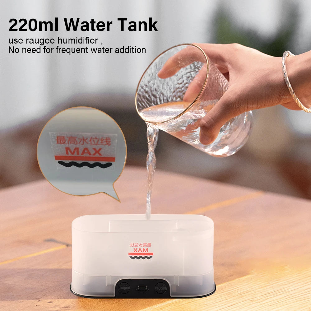 Air Humidifier Essential Oils Diffuser Flame Aroma Humidifier Home Automatic Fragrance Mist Maker With RGB Light