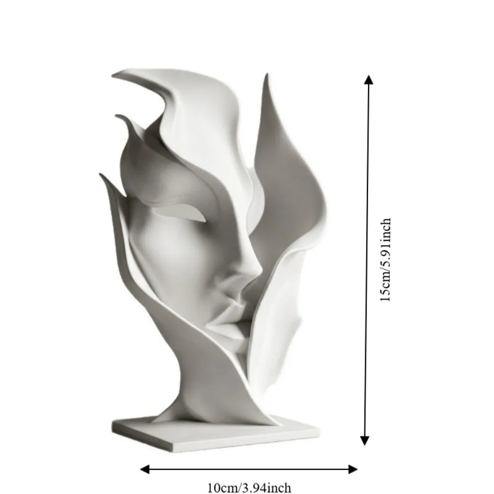 Decorative Artistic Sense Half Face Sculpture Statue 3D Printed Home Decoration Figurine Facial Ornaments Home