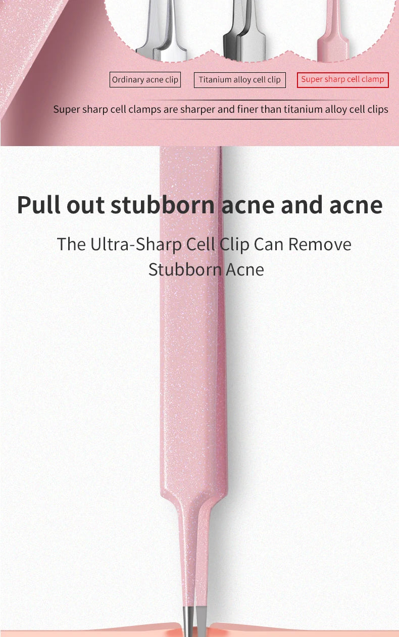 Facial Acne & Blackhead Remover Beauty Set Pimple Extractor Kit