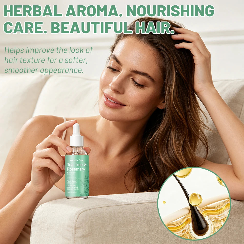 Scalp Serum Hair Care Tea Tree & Rosemary Plant-Based Scalp Serum, Refresh & Rebalance, Soothe Scalp, Balance Moisture