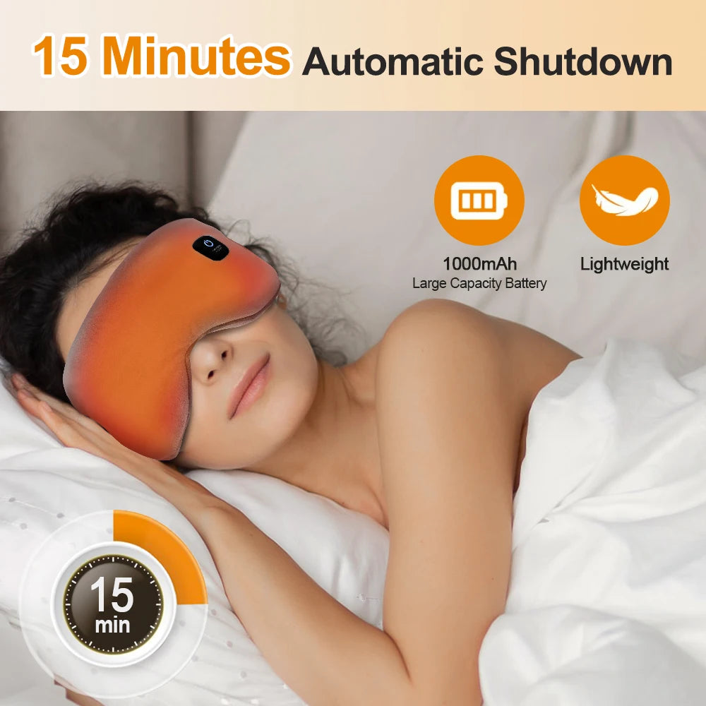 Electric Steam Heated Eye Mask for Dry Eyes Cordless Hot Compress Sleep Mask Portable Warm Eyemask Eye Fatigue Relief