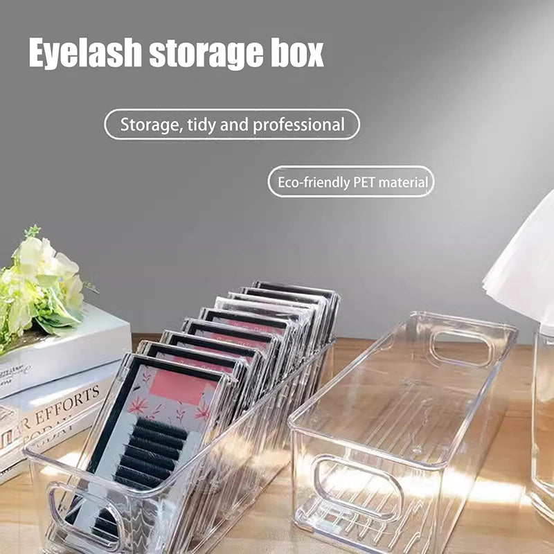 1PCS Transparent Eyelash Storage Box Makeup Organizer False Eyelashes Extension Tool Box Glue Tweezer Holder Makeup Organizer