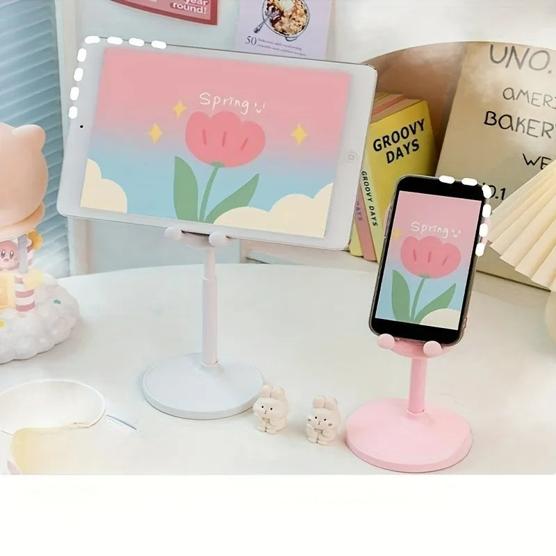 Cute Rabbit Desktop Phone Holder Can Lift and Adjust Height Cellphone Stand Lazy Bracket For iPhone IPad Samsung Xiaomi Tablet