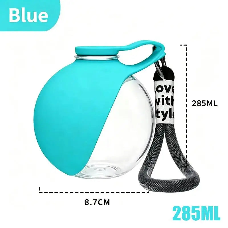 Portable Dog Drinking Bottle 285ML Built‑in Carry Lanyard Suitable For Walking Hiking And Outdoor Travels For Pets