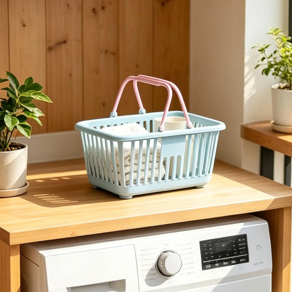 Small Storage Basket Storage Bin with Handles Tiny Baskets for Kids Toy Snack Desk Bathroom Home Shopping Dorm Kitchen Pantry