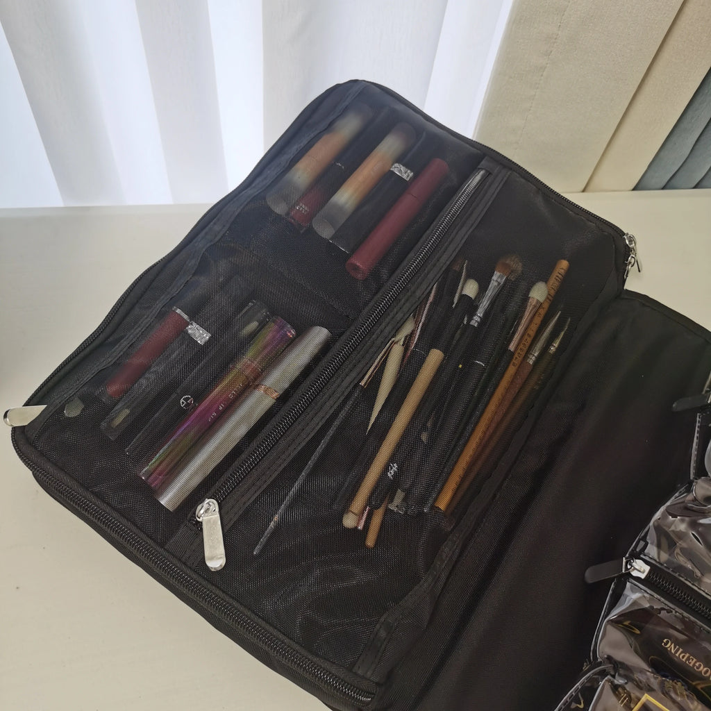 Foldable Makeup Bag Cosmetic Organizer Professional Makeup Artist Touch Up Bag