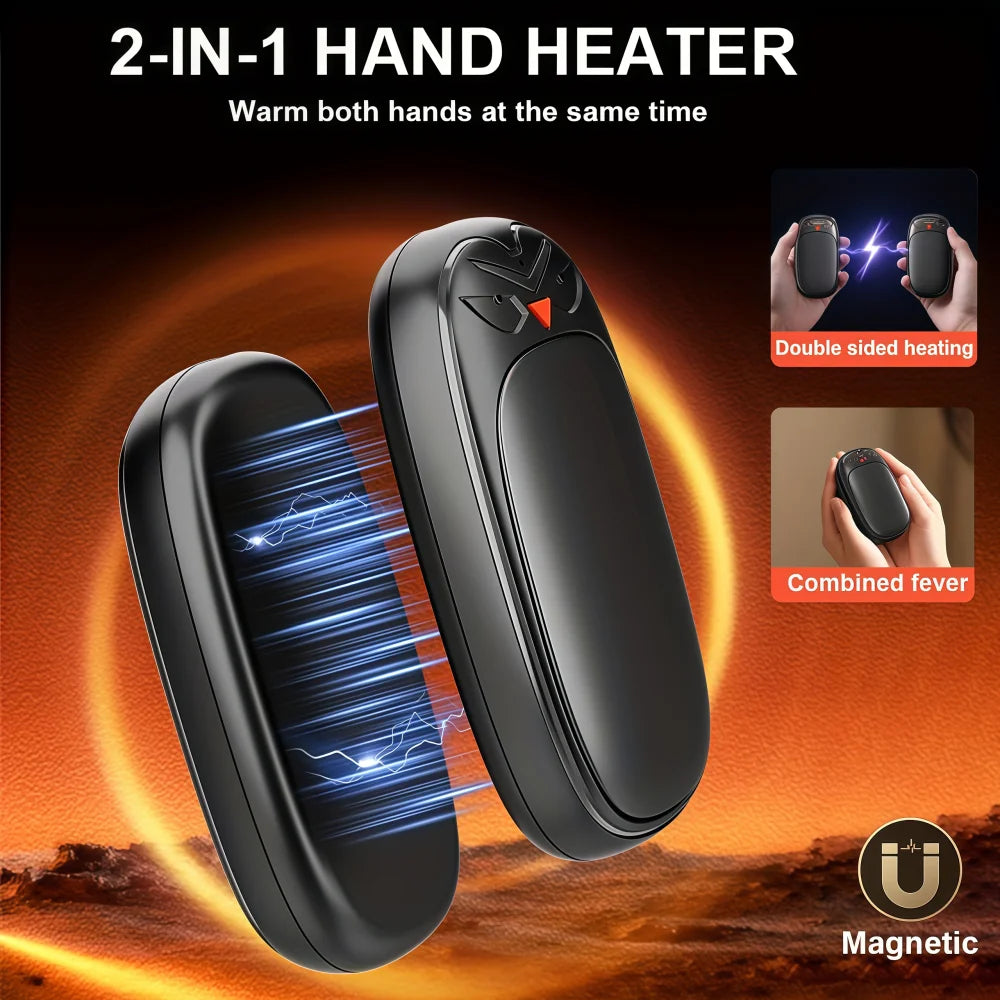 Hand Warmers 2000mAh*2 Rechargeable 2 Pack Electric Handwarmers Hand Warmer Heater Christmas Outdoors Hunting Golf Camping