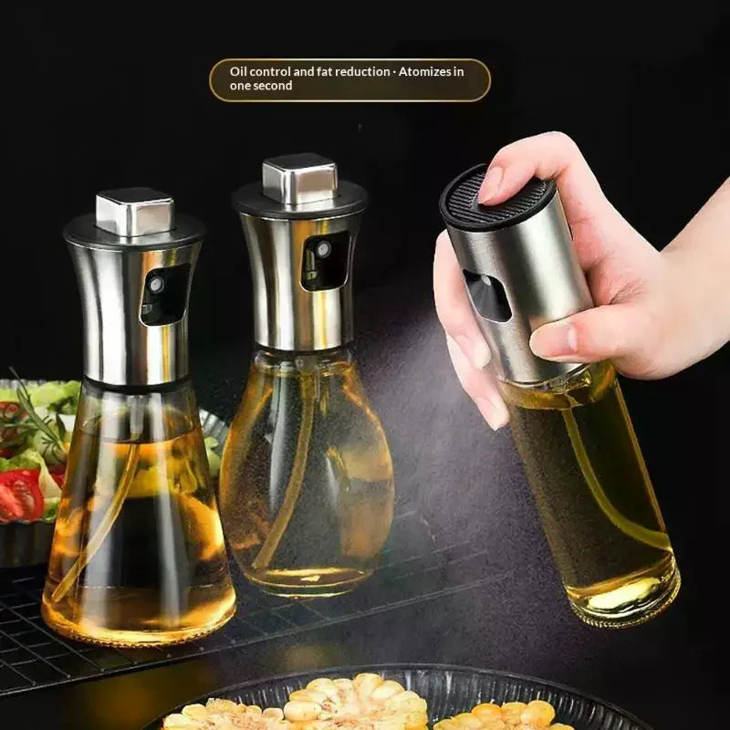 Oil Sprayer For Cooking, 200ML Olive Oil Sprayer Mister, Stainless Steel Oil Spray Bottle,Portable Oil Spritzer Kitchen Gadgets
