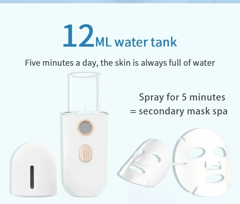 Facial Steamer Device Beauty Spray Hydrating Apparatus  Rechargeable Mini Portable Humidifier